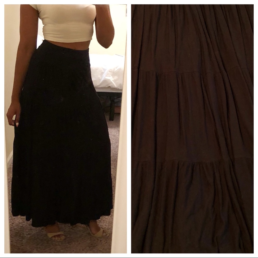 Black Knit Prarie Maxi Skirt